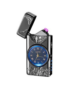 Encendedor Eléctrico Portátil TIKIUKI Doble Arco USB a Prueba de Viento