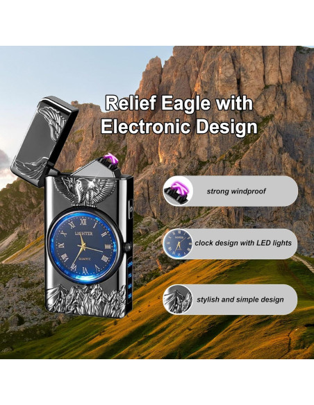 Encendedor Eléctrico Portátil TIKIUKI Doble Arco USB a Prueba de Viento