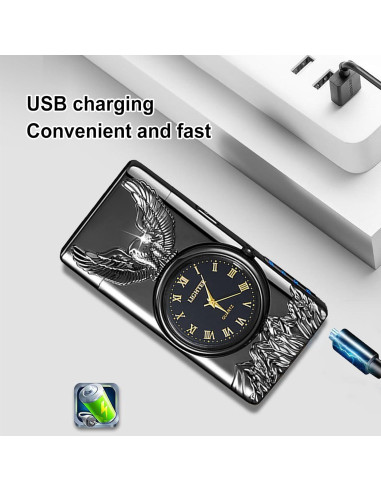 Encendedor Eléctrico Portátil TIKIUKI Doble Arco USB a Prueba de Viento