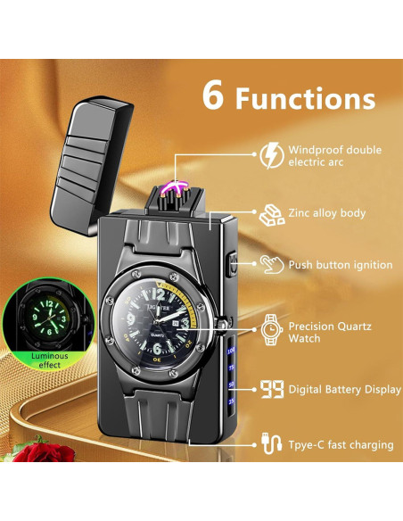 Encendedor de Plasma TIKIUKI Recargable Vintage Rojo 141g