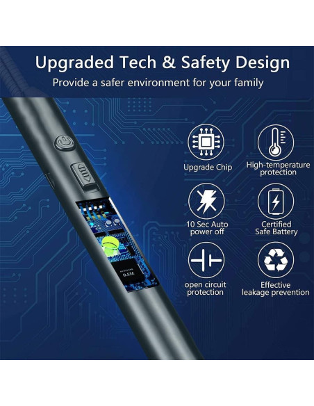 Encendedor Eléctrico Recargable PEAKTREND Arc 25.4 cm - USB a Prueba de Viento