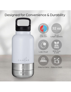 Botella de Agua Portátil para Perros CANYAS 0.95 L Aislada 2