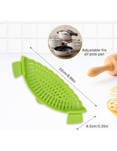 Set Colador de Silicona y Pinzas de Acero Inoxidable LOGJAM 2