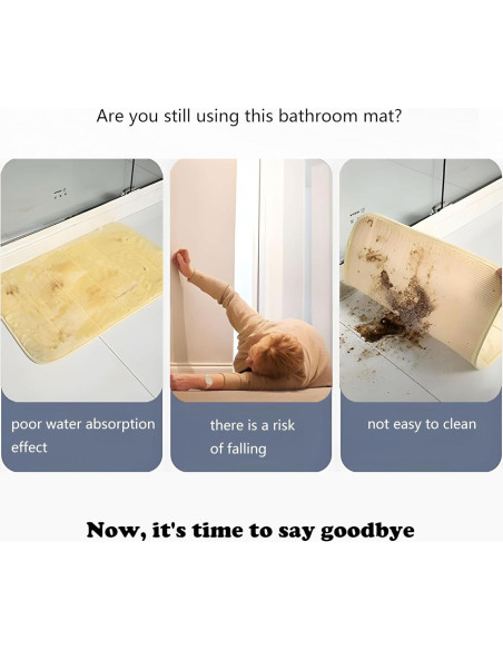 Alfombra de Baño EBUKTUK 40x60cm Antideslizante Diatomita