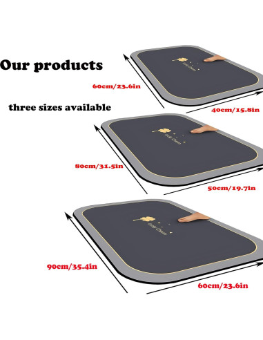 Alfombra de Baño EBUKTUK 40x60cm Antideslizante Diatomita