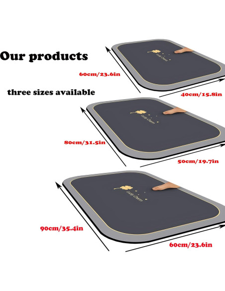 Alfombra de Baño EBUKTUK 40x60cm Antideslizante Diatomita