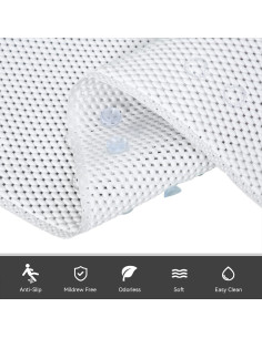 Alfombra de Baño Antideslizante DwellAid 91.4x43.2 cm Blanca 2