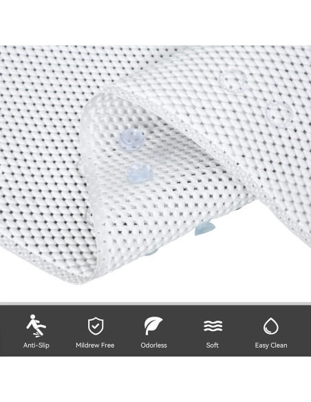 Alfombra de Baño Antideslizante DwellAid 91.4x43.2 cm Blanca