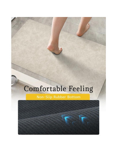 Alfombra de baño antideslizante Mecko 40x60cm marrón claro