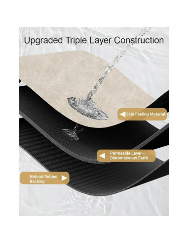 Alfombra de baño antideslizante Mecko 40x60cm marrón claro