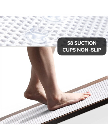 Alfombra de Baño Antideslizante DwellAid 91.4x43.2 cm Blanca