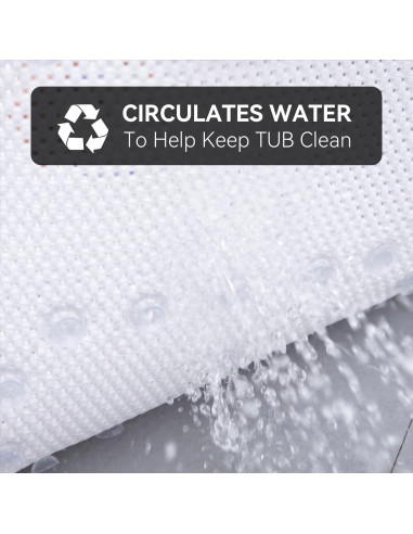 Alfombra de Baño Antideslizante DwellAid 91.4x43.2 cm Blanca