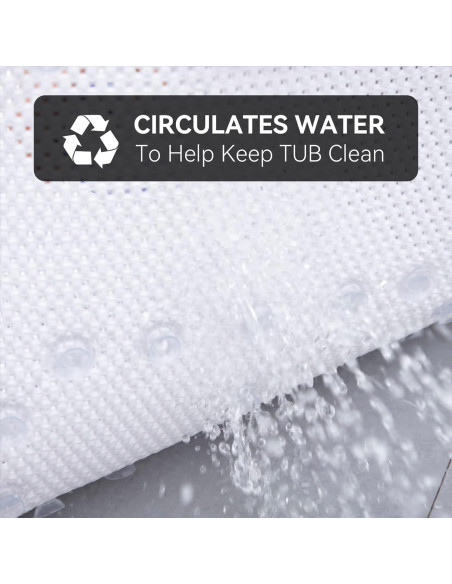 Alfombra de Baño Antideslizante DwellAid 91.4x43.2 cm Blanca