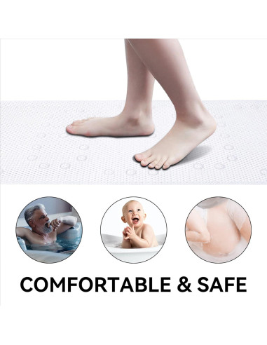 Alfombra de Baño Antideslizante DwellAid 91.4x43.2 cm Blanca