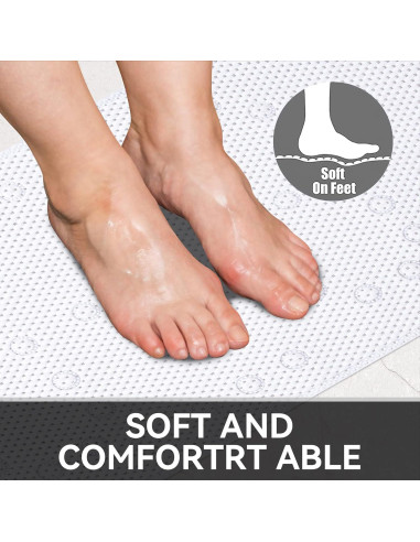 Alfombra de Baño Antideslizante DwellAid 91.4x43.2 cm Blanca