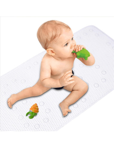 Alfombra de Baño Antideslizante DwellAid 91.4x43.2 cm Blanca