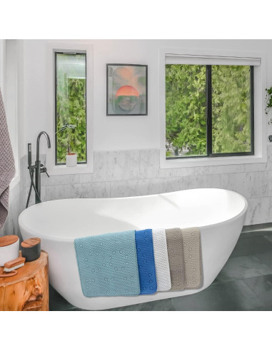 Alfombra de Baño Antideslizante DwellAid 91.4x43.2 cm Blanca