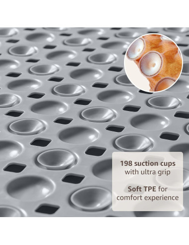 Mat de Ducha Antideslizante OTHWAY 89x41 cm Gris TPE