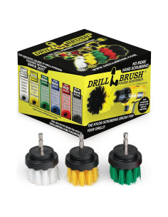Juego de Cepillos de Limpieza Drillbrush - 3 Piezas para Baño y Cocina