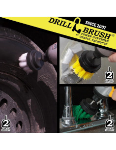 Juego de Cepillos de Limpieza Drillbrush - 3 Piezas para Baño y Cocina 2