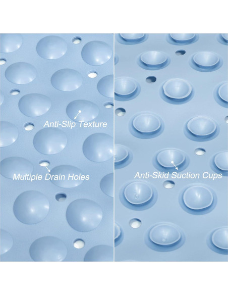 Alfombrilla de Ducha Redonda uxcell 65cm PVC Antideslizante Azul