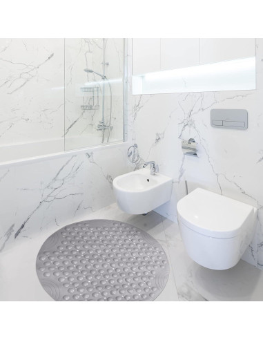 Alfombrilla de Ducha Redonda uxcell 65cm PVC Antideslizante Azul