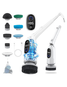 Limpiador Eléctrico de Espín UPMSX con 8 Cabezas y Mango Telescópico