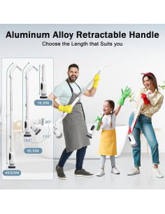 Limpiador Eléctrico de Espín UPMSX con 8 Cabezas y Mango Telescópico 2