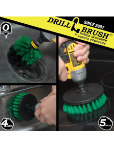 Juego de cepillos de limpieza Drillbrush 3 piezas verde media 2