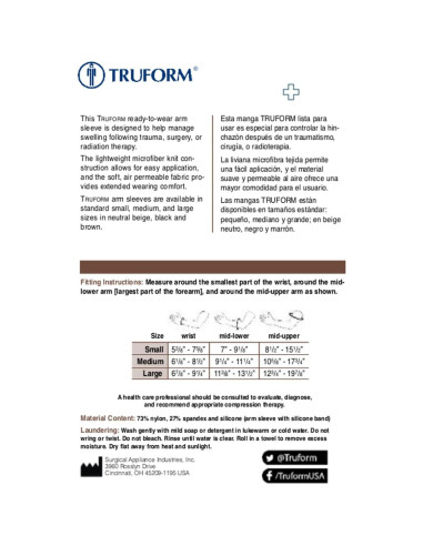 Manga de Compresión Truform 3325 20-30 mmHg Beige Pequeño