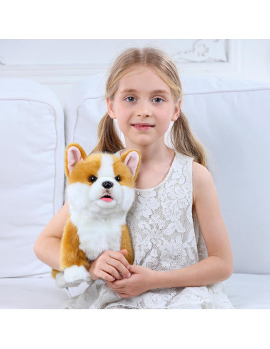 Perro Corgi de Peluche Interactivo Nanjing 30 cm con Sonidos