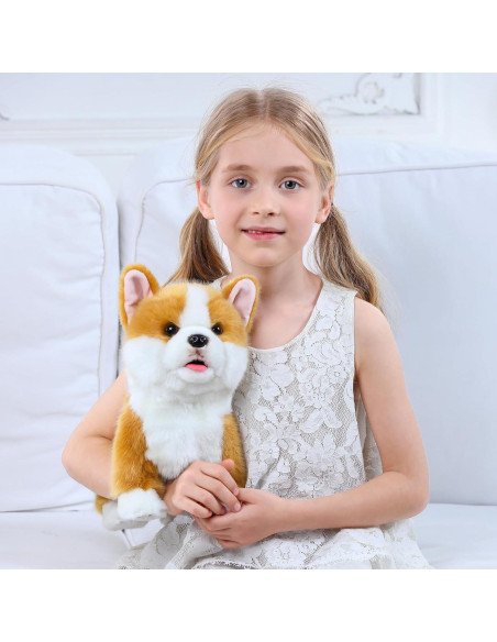 Perro Corgi de Peluche Interactivo Nanjing 30 cm con Sonidos