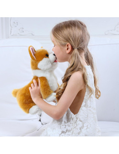 Perro Corgi de Peluche Interactivo Nanjing 30 cm con Sonidos