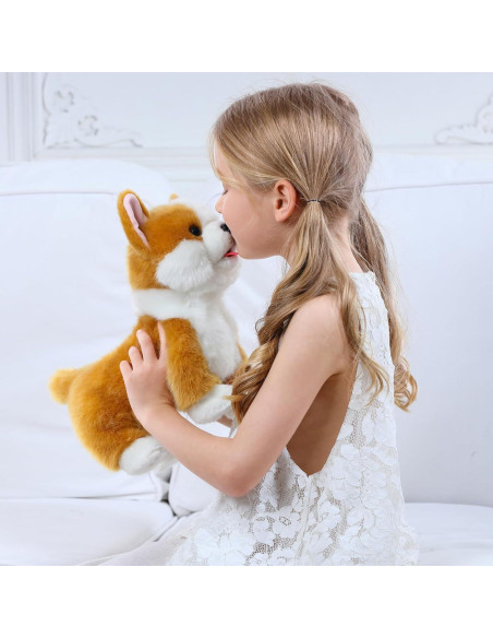 Perro Corgi de Peluche Interactivo Nanjing 30 cm con Sonidos