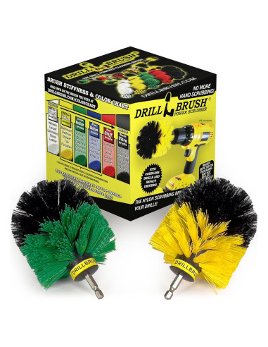 Kit de Limpieza Drillbrush - Cepillos Inalámbricos Verde y Amarillo