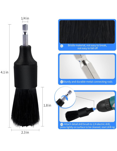 Juego de Cepillos de Taladro MIANYINGR para Ruedas y Botellas