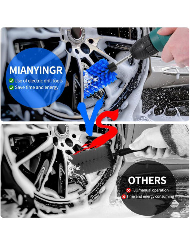 Juego de Cepillos de Taladro MIANYINGR para Ruedas y Botellas