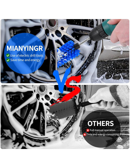 Juego de Cepillos de Taladro MIANYINGR para Ruedas y Botellas