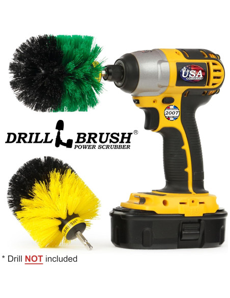Kit de Limpieza Drillbrush - Cepillos Inalámbricos Verde y Amarillo