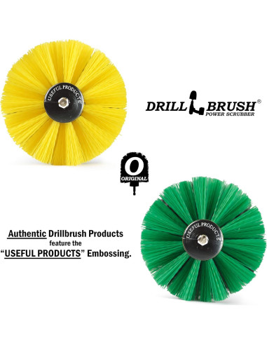Kit de Limpieza Drillbrush - Cepillos Inalámbricos Verde y Amarillo