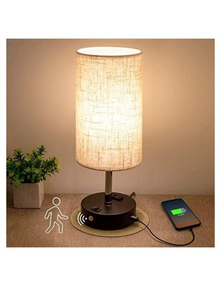 Lámpara de Mesa USB con Sensor de Movimiento Lifeholder T39 Crema