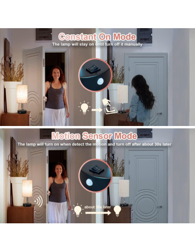 Lámpara de Mesa USB con Sensor de Movimiento Lifeholder T39 Crema