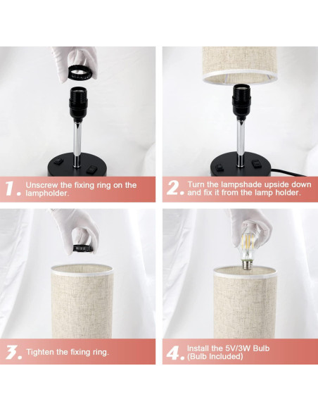 Lámpara de Mesa USB con Sensor de Movimiento Lifeholder T39 Crema