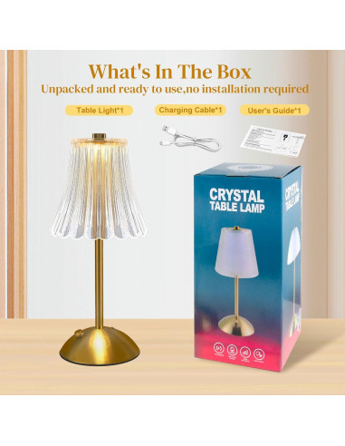 Lámpara de Mesa Inalámbrica HULKNPE 2600mAh Táctil Dimmable