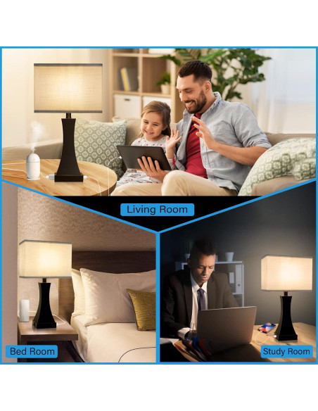 Lámpara de Mesa Táctil Dimmable OYedis 54.86 cm USB Tipo C