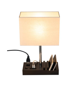 Lámpara de Mesa Briever con 3 Puertos USB y 2 Salidas AC