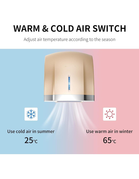 Secador de Manos Automático Taozhiyuan Oro 110V Compacto