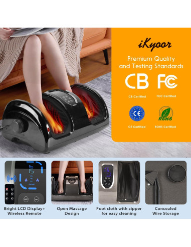 Masajeador de pies Shiatsu iKyoor con calor y control remoto