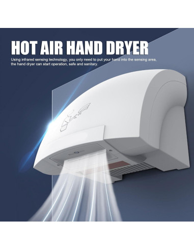 Secador de Manos Eléctrico Genérico 1200W Infrarrojo 10s