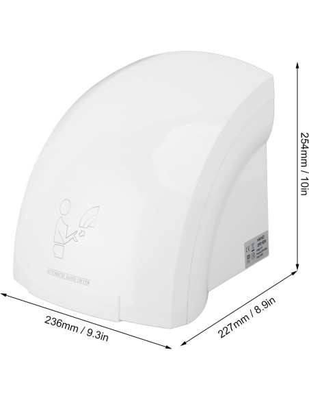 Secador de Manos Eléctrico Genérico 1200W Infrarrojo 10s